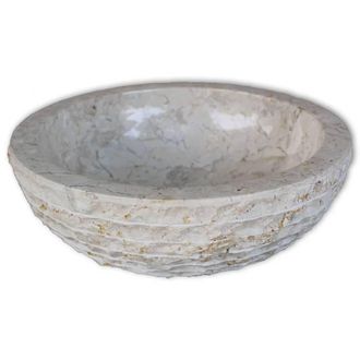 Berkfield Home Basin Marble 40 cm Cream