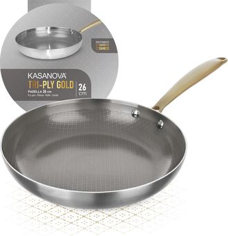 KASANOVA Padella 26 cm triplo strato Tri Ply - Gold