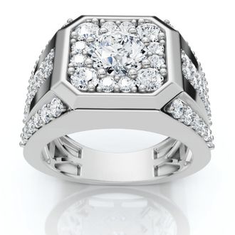 Pompeii3 2Ct TW Mens Diamond Ring 14k White Gold Lab Grown Wedding Anniversary Band