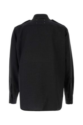 Maison Margiela S50dt0059m35524 855m Charcoal Exterior: Wool Camicie Shirt
