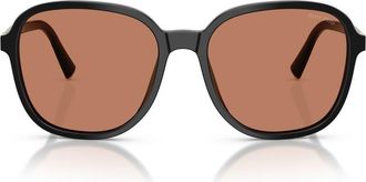Miu Miu 58mm Polarized Pillow Sunglasses in Black /Brown at Nordstrom