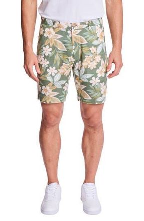 Paisley & Gray Felix Slim Fit Shorts in Emerald Floral at Nordstrom Rack, Size 38
