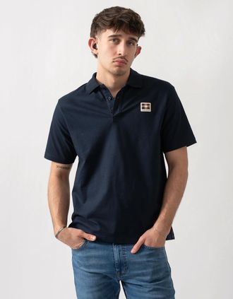 Aquascutum Mens Aquascutum Mens Stretch Piquet Badge Polo Shirt - Navy 11 - Black - Size: 42
