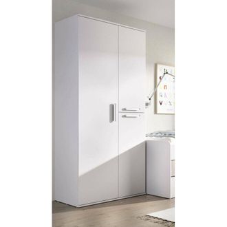 Dmora Armario 3 Puertas Almerhorn, Muebles De Dormitorio, Vestidor, Armario De Ropa, 90x53 H202 Cm, Blanco - Dmora