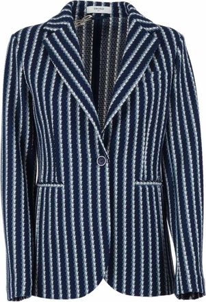 Circolo 1901 Giaccia Lunga Slim - Heren - Blazers - Blauw - S - Leer - Jassen
