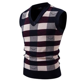Generic Mens Sleeveless Jumpers & Knitted Gilets Mens Sleeveless Knitted Tank Tops Jumper V Neck Jumpers Vest Casual Vest Gentleman Tank Tops