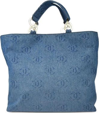 Chanel Borsa tote CC 2002 - Blu