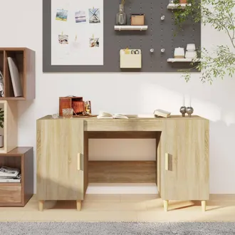 vidaXL Vidaxl - Escritorio Madera Contrachapada Roble Sonoma 140x50x75 Cm