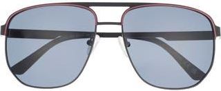 Guess 61mm Navigator Sunglasses in Matte Black /Smoke at Nordstrom Rack