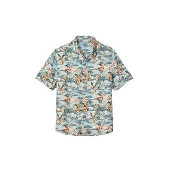 Johnnie-O Mens Short Sleeve Button Down Surf Shirt In Laguna Blue
