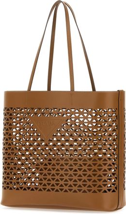 Prada Womens Caramel Leather Shopping Bag Caramel0 Exterior: Borse A Mano