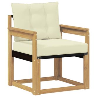 vidaXL Sof&aacute; De Exterior Madera Maciza De Acacia Y Textileno Blanco Vidaxl