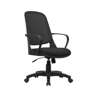 Serena Serena - Silla De Oficina Coffs, Silla Operativa De Malla Con Reposabrazos, Asiento De Oficina Ergon&oacute;mico, Cm 61x60h99/108, Negro