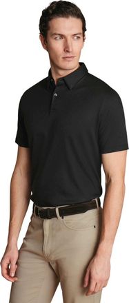 CHARLES TYRWHITT Plain Short Sleeve Jersey Polo in Black at Nordstrom, Size Xx-Large