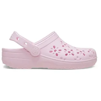 Crocs Girls Floral Cutout Clogs - Girls Preschool Shoes Pink Milk Size 11.0