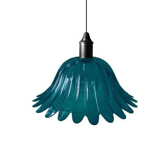 Tosel Suspensi&oacute;n campana vidrio azul D27,5 cm