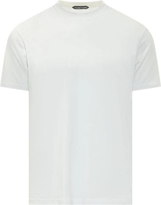 Tom Ford T-shirt met ronde hals - Heren - T-shirts - Wit - M - Katoen - Tops