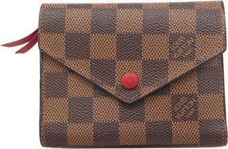 Louis Vuitton Ebene Red Color Wallet (Tri-Fold) (Pre-Owned)