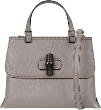 Gucci Pre-owned Handbags, female, Gray, Size: ONE SIZE Pre-owned Bamboo Tote Shoulder Bag