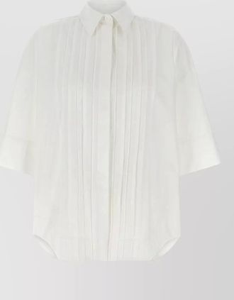 P.A.R.O.S.H. cotton pleated short-sleeve shirt