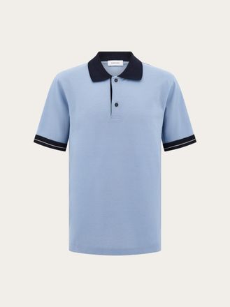 Ferragamo Men Short sleeve polo shirt Blue