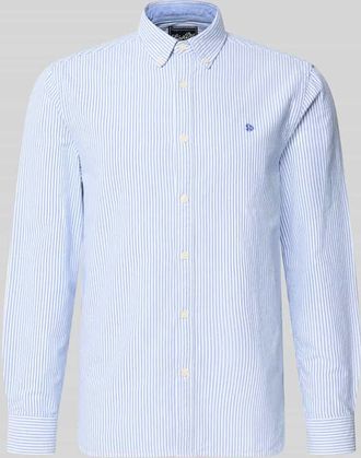Superdry Regular Fit Freizeithemd mit Logo-Stitching in Hellblau, Gr&ouml;&szlig;e XXL