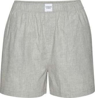 Copenhagen Pyjamashorts COPENHAGEN STUDIOS, Damen, Gr. 32, N-Gr, grau, Web, Obermaterial: 100% Baumwolle, unifarben, loose fit kurz, Hosen Pyjamashorts, aus fein