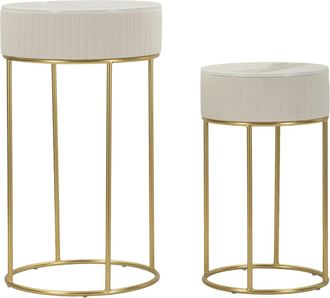 Mauro Ferretti Mesas Auxiliares Altas Wedding Redondas Set De 2 Piezas Cm &Oslash; 50x90-40x70