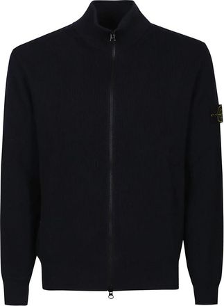 Stone Island Stijlvol Cardigan Vest met Rits - Heren - Vesten - Blauw - S - Katoen - Truien & Vesten