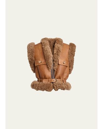Chlo&eacute; Lamb Shearling Belted Vest