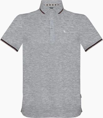 Aquascutum Mens Aquascutum Brand Logo Grey Polo Shirt - Size: 42