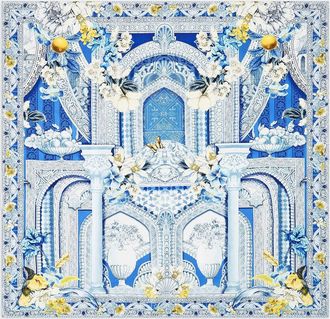 Camilla De Nada Granada Embellished Silk Twill Scarf