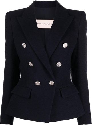 Alexandre Vauthier double-breasted jacket - women - Polyester/Cotton/Spandex/Elastane - 42 - Blue