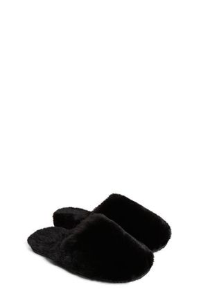 Apparis Melody Faux Fur Slide Slipper in Noir at Nordstrom, Size 9 M