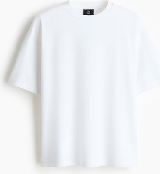 H&M Oversized Fit Interlock T-shirt in White at Nordstrom, Size Xx-Large