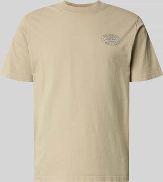 Jack & Jones T-Shirt mit Label-Print Modell FELIX in Beige, Gr&ouml;&szlig;e XXL