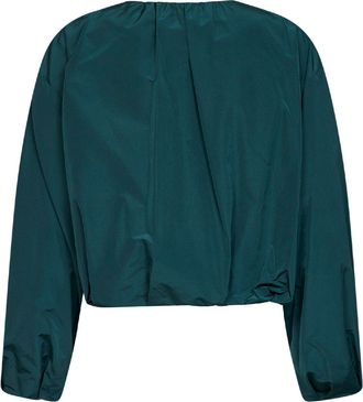 Max Mara Womens Cropped Taffeta Jacket Wkdbutterfly Green Polyester