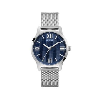 Guess Zilver Roestvrij Stalen Analoge Kwarts Horloge - Heren - Accessoires - Grijs - Maat: ONE Size