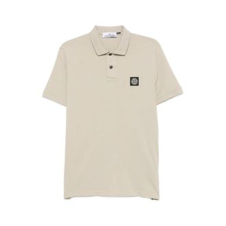 Stone Island Pique Polo Shirt - Heren - Polos - Groen - S - Katoen - Tops