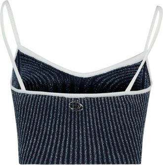 Diesel Womens M-Estere Top - Diesel Cotton Blue Ready-To-Wear T-Shirts