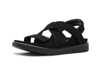 Ecco Soft Cross Strap Womens Dress Sandals Black Nubuck : EU 41 (US Womens 10-10.5) M, Leather