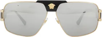 Versace Grey Mirror Silver Navigator Mens Sunglasses VE2251 10026G 63