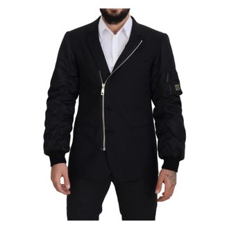 Dolce & Gabbana Jassen, Heren, Zwart, L, Wol, Full Zip Jacket