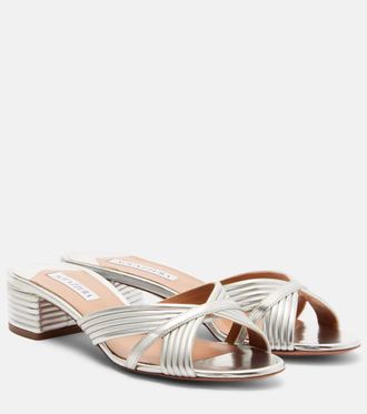 Aquazzura Sandalias Sundance de piel metalizada