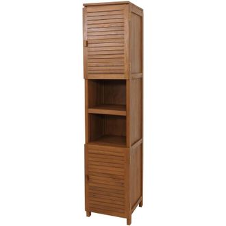 Hhg Hhg - Armario Alto De Teca 765, Armario De Ba&ntilde;o Estante De Ba&ntilde;o, Teca De Grado B De Alta Calidad (duramen, 20-30 A&ntilde;os), 180x40cm