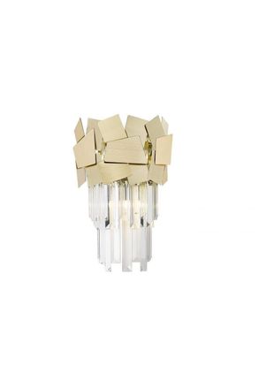 Netlighting Celine 2 Light Wall Lamp Gold Crystal