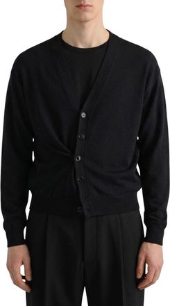 Christophe Lemaire Black V Neck Cardigan