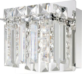 Eglo Eglo Fuetescusa 1 Light Wall Light With Chrome Finish & Clear Crystal Like Glass