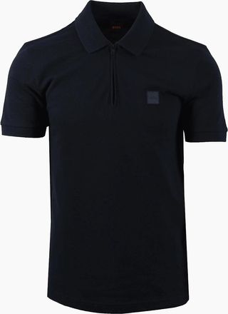 HUGO BOSS Mens Boss Orange PASSERZIP POLO DARK BLUE - Navy - Size: 44