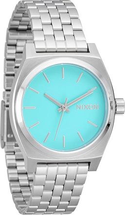 Nixon Medium Time Teller Womens Watches Silver/Turquoise, Silver Tone/Stainless Steel